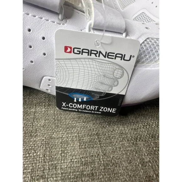 Louis Garneau Womens Size 10 X-Comfort Zone Cycling Shoes White Purple w/ Straps - Picture 6 of 7